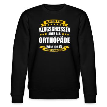 Ich Bin Kein Klugscheisser Orthopäde Orthopäde - Stanley/Stella Unisex Bio-Sweatshirt CHANGER  - Schwarz - Vorne - Nik (191cm) & Marisol (170cm)
