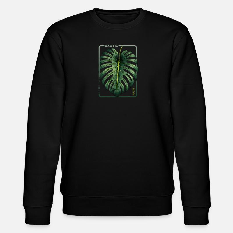 Exotischer Überfluss Monstera-Blatt - Stanley/Stella Unisex Bio-Sweatshirt CHANGER  - Schwarz