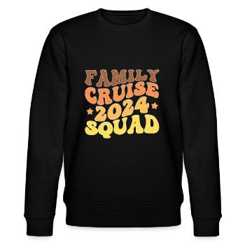 Family Cruise 2024 Squad - Stanley/Stella Unisex Bio-Sweatshirt CHANGER  - Schwarz - Vorne - Nik (191cm) & Marisol (170cm)