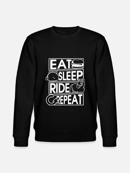 Spis Sleep Ride Gentag Hestegift Hestegave - Stanley/Stella økologisk unisex-sweatshirt CHANGER  - sort