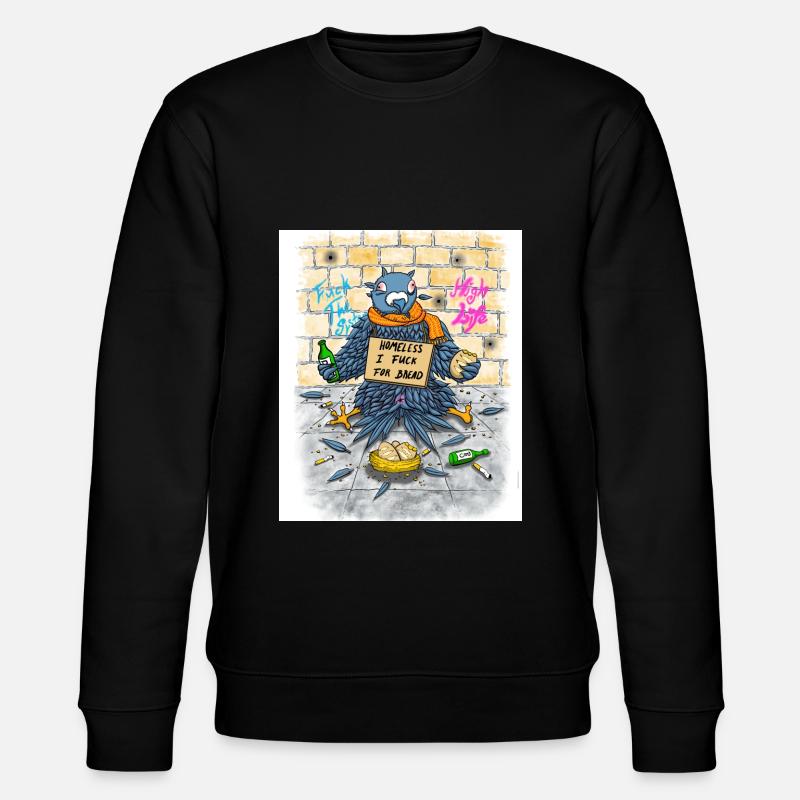 Obdachlose Taube-Lustiger Spruch, Dirty Version - Stanley/Stella Unisex Bio-Sweatshirt CHANGER  - Schwarz