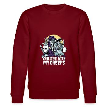 25797 bunnytshirt pr et t shirt - Stanley/Stella CHANGER Unisex Organic Sweatshirt - burgundy - Front - Nik (191cm) & Marisol (170cm)