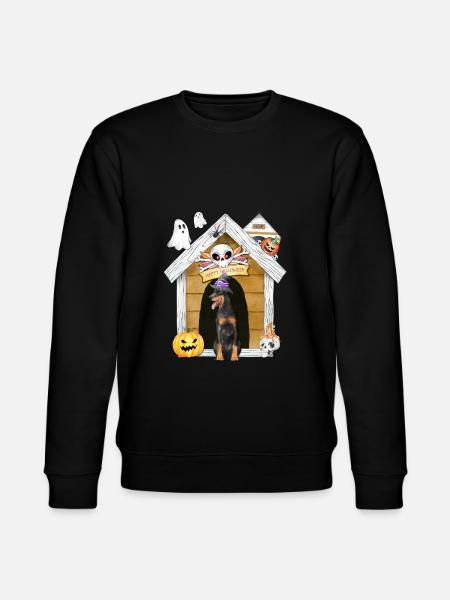 Halloween Dobermann Dog Witch - Stanley/Stella CHANGER Unisex Organic Sweatshirt - black