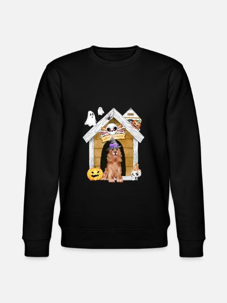 Halloween Cocker Spaniel Dog Witch - Stanley/Stella CHANGER Unisex Organic Sweatshirt - black