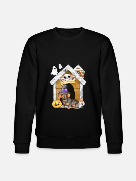 Halloween Dachshund Dog Witch - Stanley/Stella CHANGER Unisex Organic Sweatshirt - black