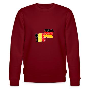 Belgique Allemagne Drapeau Belges allemands - Sweat bio CHANGER Stanley/Stella Unisexe - bordeaux - Devant - Nik (191cm) & Marisol (170cm)