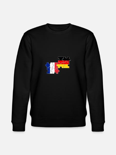 Frankrig Tyskland Flag Tysk fransk - Stanley/Stella økologisk unisex-sweatshirt CHANGER - sort