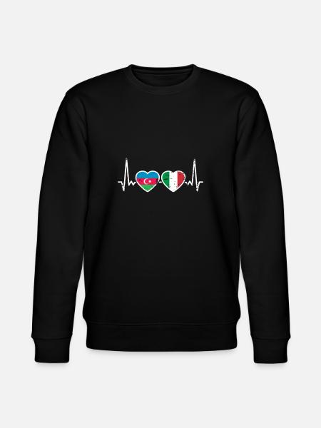 Azerbaijan Italy Heartbeat Flag - Stanley/Stella CHANGER Unisex Organic Sweatshirt - black