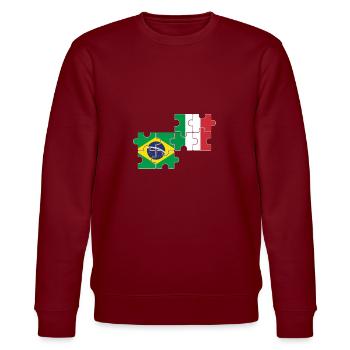 Brésil Italie Drapeau Italien Brésilien - Sweat bio CHANGER Stanley/Stella Unisexe - bordeaux - Devant - Nik (191cm) & Marisol (170cm)