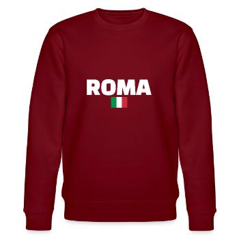Roma Italien Italienische Flagge Italiener - Stanley/Stella Unisex Bio-Sweatshirt CHANGER  - Burgunderrot - Vorne - Nik (191cm) & Marisol (170cm)