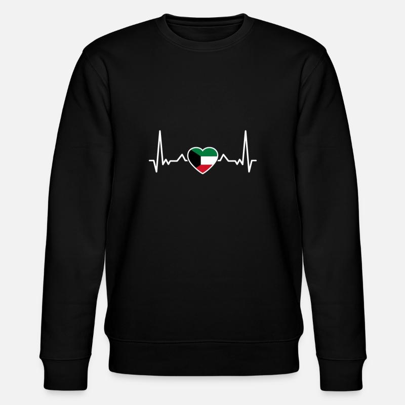 Koweït Heartbeat Koweïtien Drapeau Koweïtien - Sweat bio CHANGER Stanley/Stella Unisexe - noir