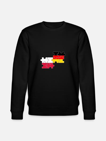 Polen Tyskland Flagga Tyska Polska - Ekologisk sweatshirt CHANGER unisex från Stanley/Stella - svart