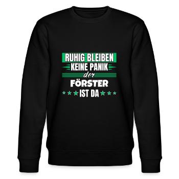 Ruhig bleiben ich bin Förster - Stanley/Stella Unisex Bio-Sweatshirt CHANGER  - Schwarz - Vorne - Nik (191cm) & Marisol (170cm)