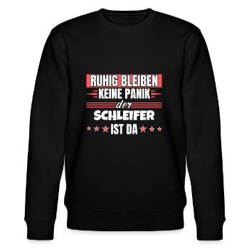 Ruhig bleiben ich bin Schleifer - Stanley/Stella Unisex Bio-Sweatshirt CHANGER  - Schwarz - Vorne - Nik (191cm) & Marisol (170cm)
