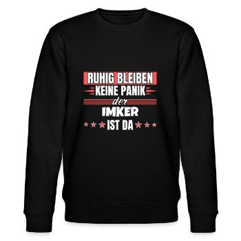 Ruhig bleiben ich bin Imker - Stanley/Stella Unisex Bio-Sweatshirt CHANGER  - Schwarz - Vorne - Nik (191cm) & Marisol (170cm)