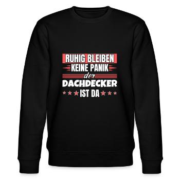 Ruhig bleiben ich bin Dachdecker - Stanley/Stella Unisex Bio-Sweatshirt CHANGER  - Schwarz - Vorne - Nik (191cm) & Marisol (170cm)