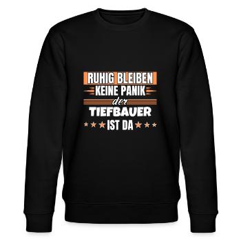 Ruhig bleiben ich bin Tiefbauer - Stanley/Stella Unisex Bio-Sweatshirt CHANGER  - Schwarz - Vorne - Nik (191cm) & Marisol (170cm)