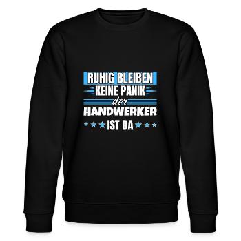 Ruhig bleiben ich bin Handwerker - Stanley/Stella Unisex Bio-Sweatshirt CHANGER  - Schwarz - Vorne - Nik (191cm) & Marisol (170cm)