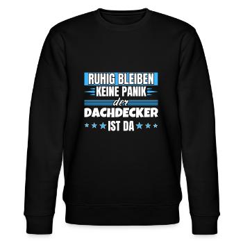 Ruhig bleiben ich bin Dachdecker - Stanley/Stella Unisex Bio-Sweatshirt CHANGER  - Schwarz - Vorne - Nik (191cm) & Marisol (170cm)
