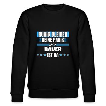Ruhig bleiben ich bin Bauer - Stanley/Stella Unisex Bio-Sweatshirt CHANGER  - Schwarz - Vorne - Nik (191cm) & Marisol (170cm)