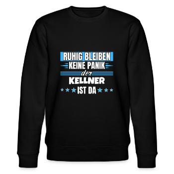 Ruhig bleiben ich bin Kellner - Stanley/Stella Unisex Bio-Sweatshirt CHANGER  - Schwarz - Vorne - Nik (191cm) & Marisol (170cm)