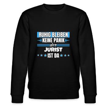 Ruhig bleiben ich bin Jurist - Stanley/Stella Unisex Bio-Sweatshirt CHANGER  - Schwarz - Vorne - Nik (191cm) & Marisol (170cm)