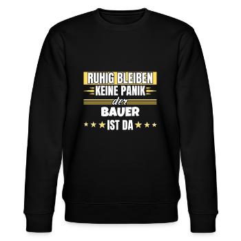 Ruhig bleiben ich bin Bauer - Stanley/Stella Unisex Bio-Sweatshirt CHANGER  - Schwarz - Vorne - Nik (191cm) & Marisol (170cm)