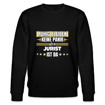 Ruhig bleiben ich bin Jurist - Stanley/Stella Unisex Bio-Sweatshirt CHANGER  - Schwarz - Vorne - Nik (191cm) & Marisol (170cm)