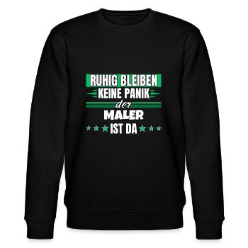 Ruhig bleiben ich bin Maler - Stanley/Stella Unisex Bio-Sweatshirt CHANGER  - Schwarz - Vorne - Nik (191cm) & Marisol (170cm)