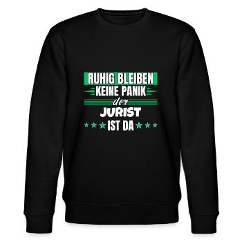 Ruhig bleiben ich bin Jurist - Stanley/Stella Unisex Bio-Sweatshirt CHANGER  - Schwarz - Vorne - Nik (191cm) & Marisol (170cm)