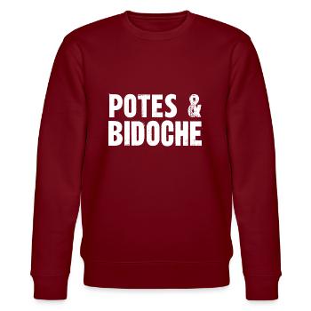 potes et bidoche - Sweat bio CHANGER Stanley/Stella Unisexe - bordeaux - Devant - Nik (191cm) & Marisol (170cm)