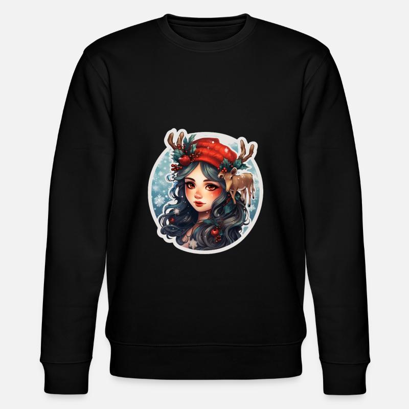 Weihnachtsmädchen - Stanley/Stella Unisex Bio-Sweatshirt CHANGER  - Schwarz