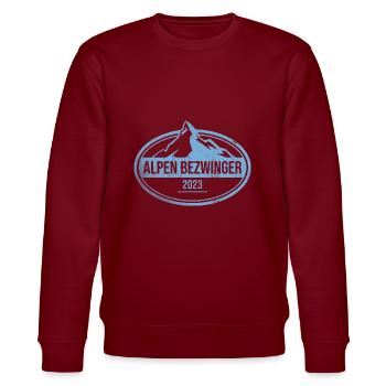 Alpenbezwinger 2023 Alpenüberquerung Finisher - Stanley/Stella Unisex Bio-Sweatshirt CHANGER  - Burgunderrot - Vorne - Nik (191cm) & Marisol (170cm)