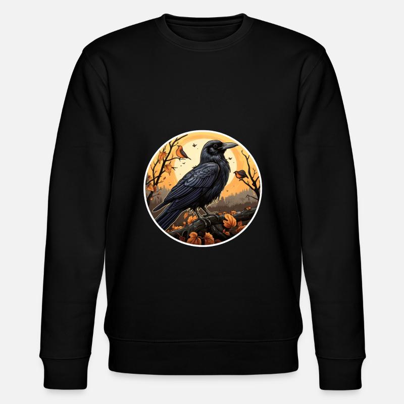 Krähe Herbst Halloween - Stanley/Stella Unisex Bio-Sweatshirt CHANGER  - Schwarz