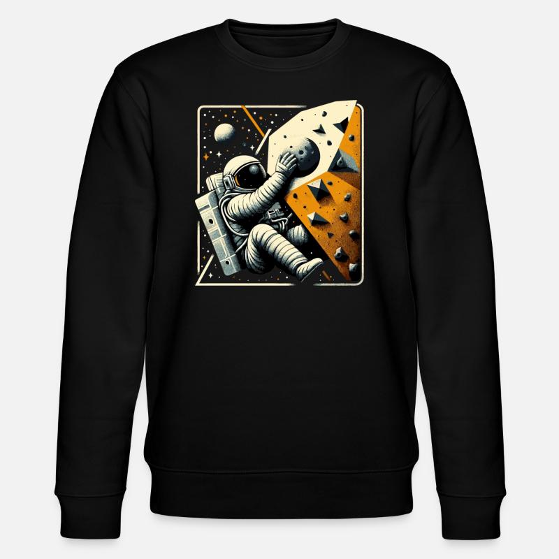 Bouldering Astronaut Spaceman Gift - Stanley/Stella CHANGER Unisex Organic Sweatshirt - black