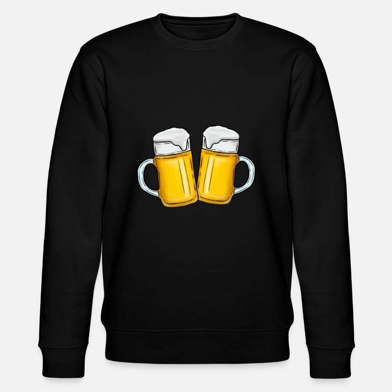 Bier Krug anstoßen - Stanley/Stella Unisex Bio-Sweatshirt CHANGER  - Schwarz