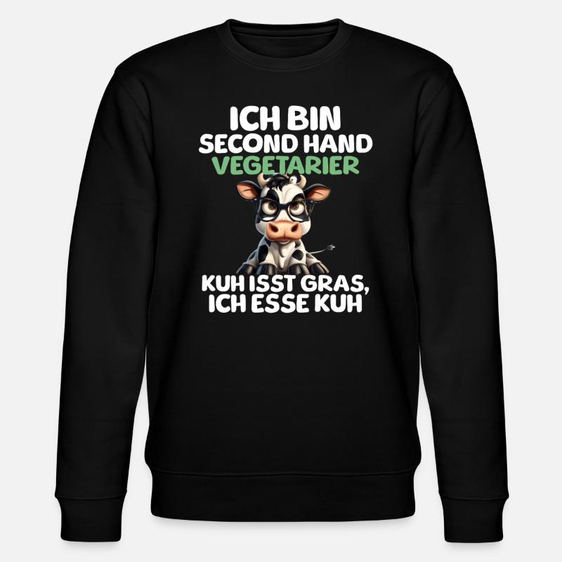 Second Hand Vegetarier - Stanley/Stella Unisex Bio-Sweatshirt CHANGER  - Schwarz