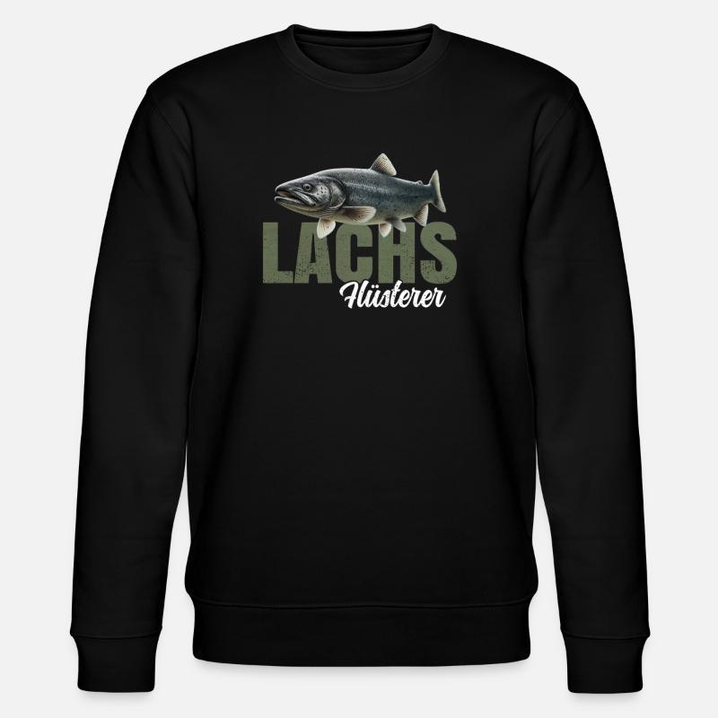 Lachs Flüsterer - Stanley/Stella Unisex Bio-Sweatshirt CHANGER  - Schwarz