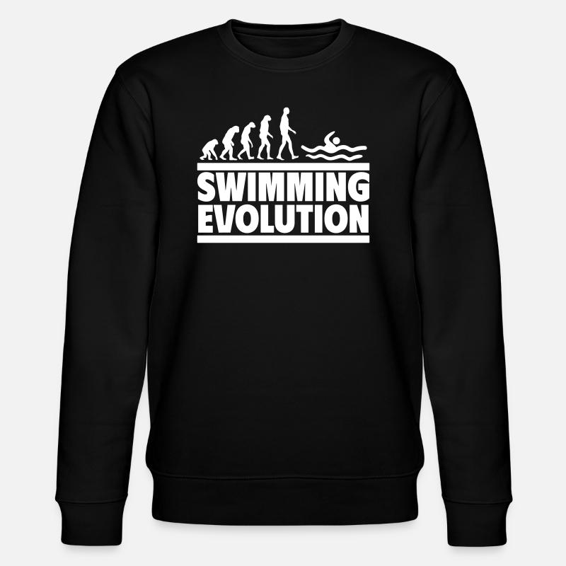 Schwimmen Evolution,Perfekt für Schwimmfans - Stanley/Stella Unisex Bio-Sweatshirt CHANGER  - Schwarz