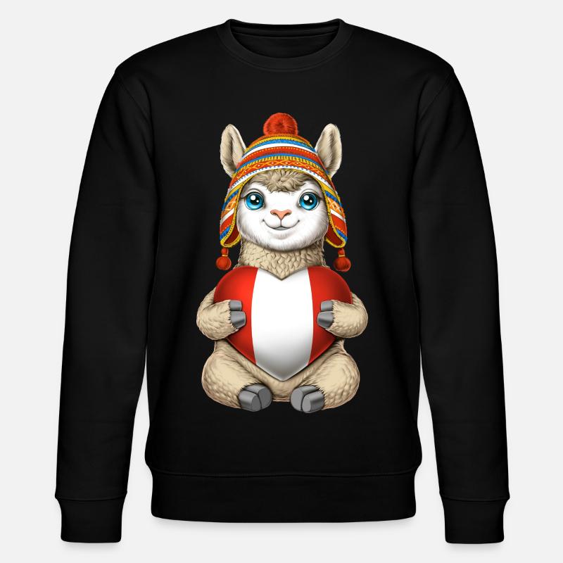 Peruvian Llama - Stanley/Stella CHANGER Unisex Organic Sweatshirt - black