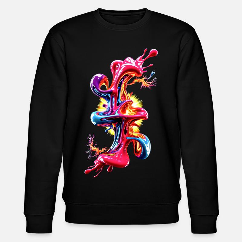 Fluide d’Art Liquide Abstrait - Sweat bio CHANGER Stanley/Stella Unisexe - noir