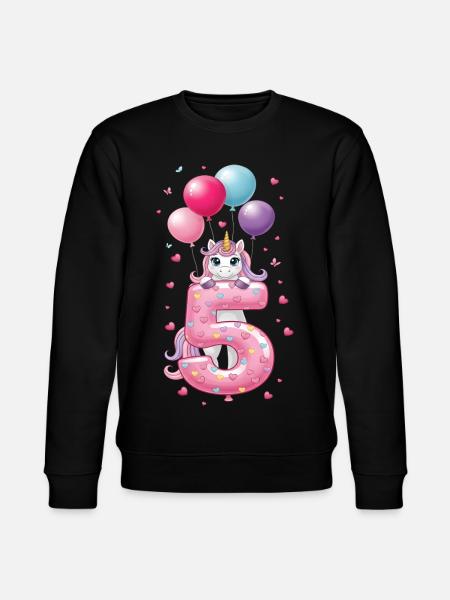 5 ans de fille adorable licorne 5e anniversaire - Sweat bio CHANGER Stanley/Stella Unisexe - noir
