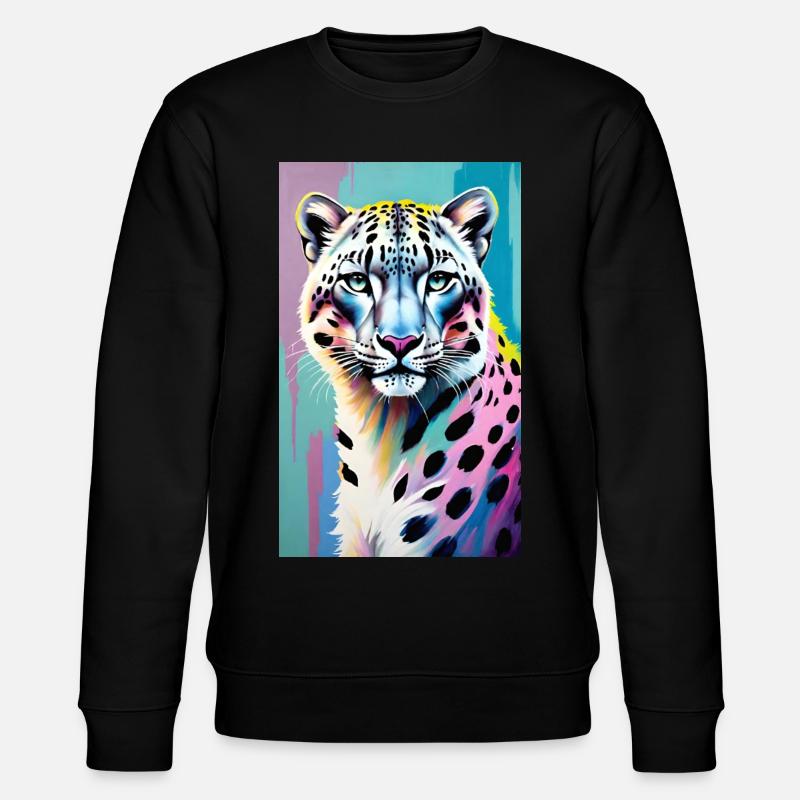 Schneeleopard | Leopard | Raubtier - Stanley/Stella Unisex Bio-Sweatshirt CHANGER  - Schwarz