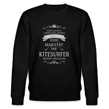 Seine Majestät der Kitesurfer betritt den Raum - Stanley/Stella Unisex Bio-Sweatshirt CHANGER  - Schwarz - Vorne - Nik (191cm) & Marisol (170cm)
