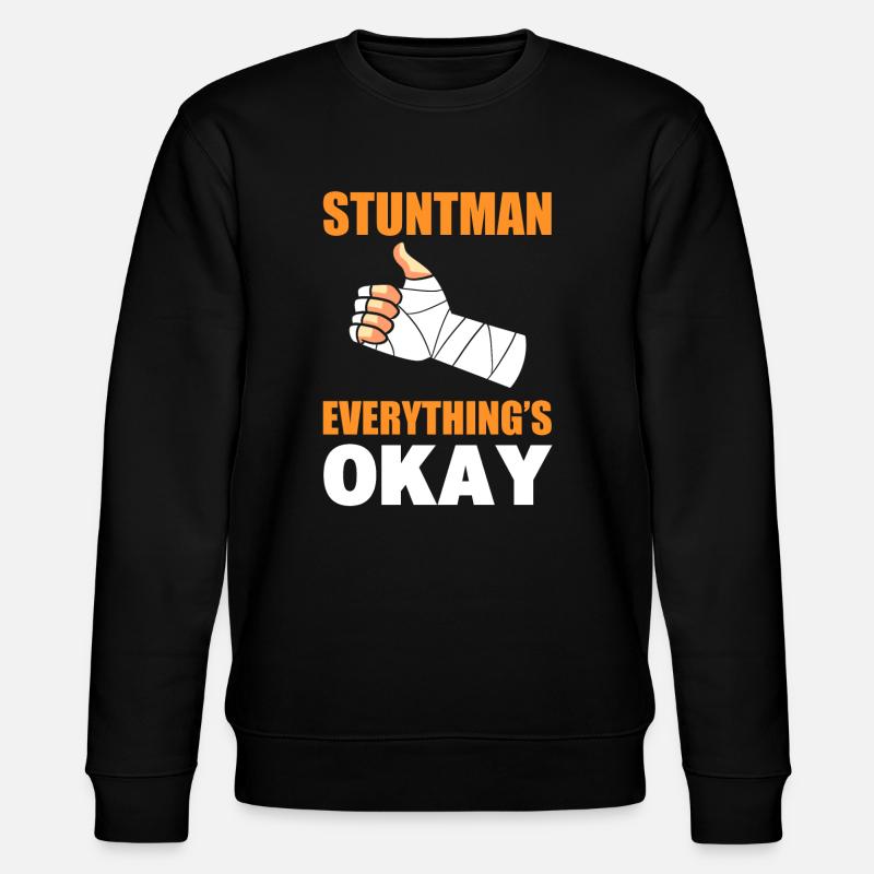 Lustiger Stuntman - Stanley/Stella Unisex Bio-Sweatshirt CHANGER  - Schwarz