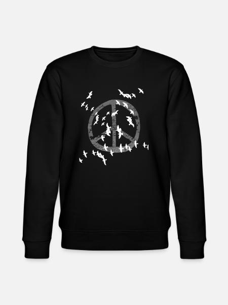 Peace, Peace, White Doves - Stanley/Stella CHANGER Unisex Organic Sweatshirt - black
