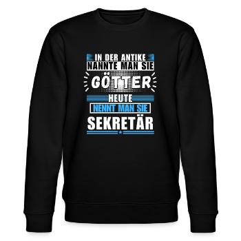 Gods in Antiquity. Today Secretary - Stanley/Stella CHANGER Unisex Organic Sweatshirt - black - Front - Nik (191cm) & Marisol (170cm)