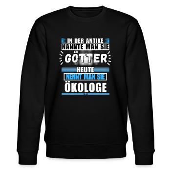 Gods in Antiquity. Now an ecologist - Stanley/Stella CHANGER Unisex Organic Sweatshirt - black - Front - Nik (191cm) & Marisol (170cm)