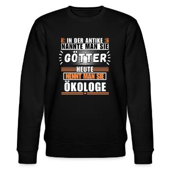 Gods in Antiquity. Now an ecologist - Stanley/Stella CHANGER Unisex Organic Sweatshirt - black - Front - Nik (191cm) & Marisol (170cm)