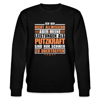 Unsurpassed performance as a cleaner - Stanley/Stella CHANGER Unisex Organic Sweatshirt - black - Front - Nik (191cm) & Marisol (170cm)